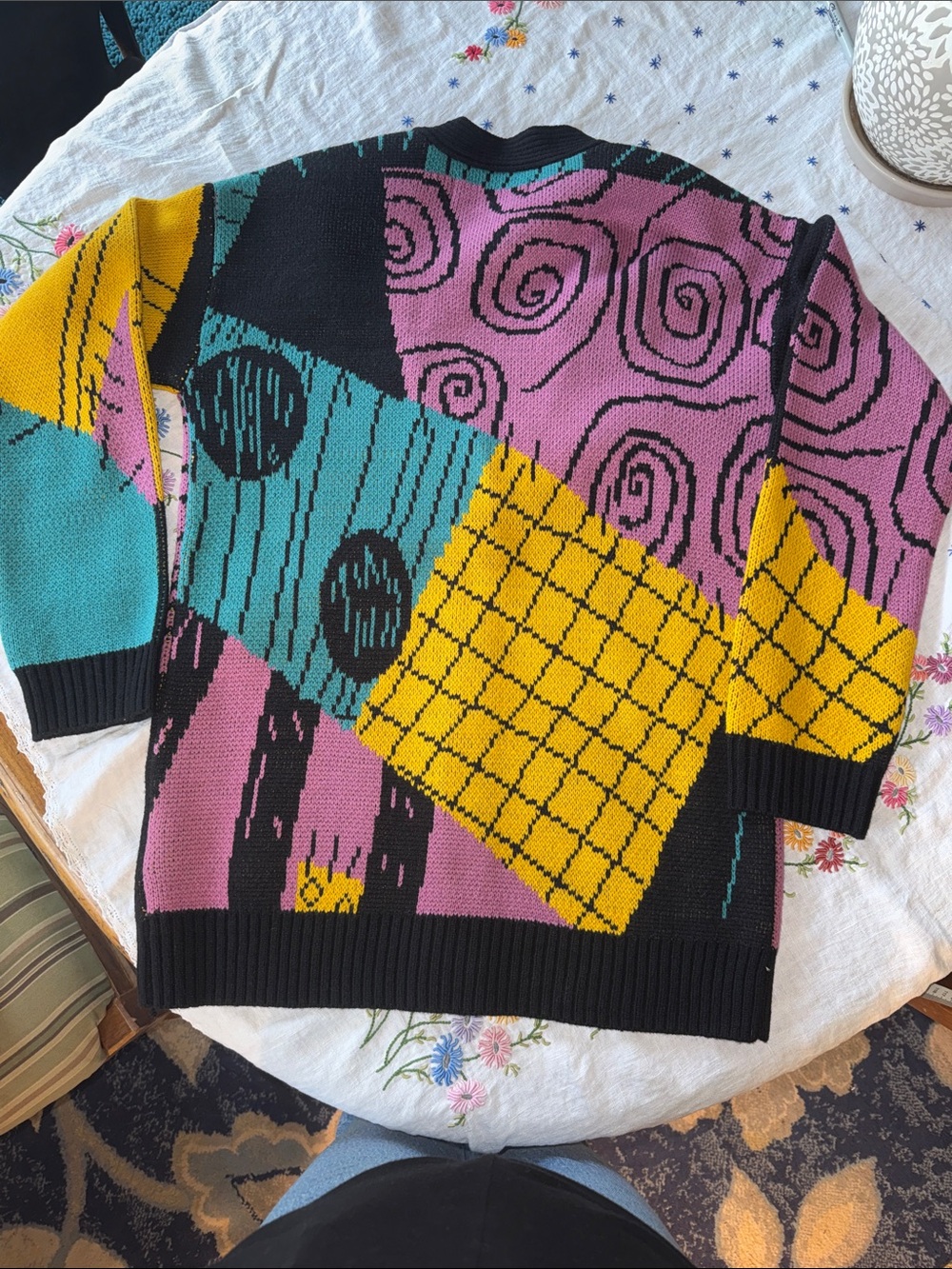 Disney Black Nightmare Before Christmas “Sally” Cardigan Sweater - Picture 4 of 11